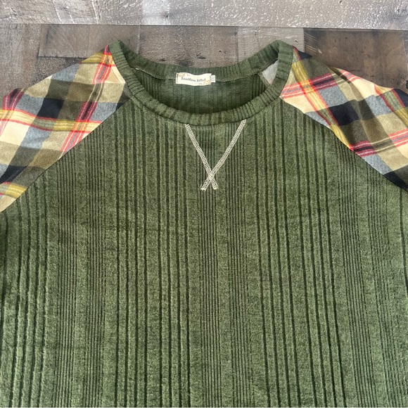Southern Stitch Green & Plaid Top ~ XXL ~ NWOT - Picture 5 of 12